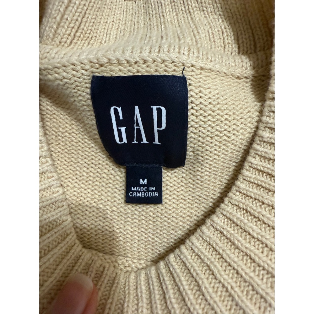 GAP Womens Beige Chunky Heavyweight Crewneck Long Sleeve Knit Sweater Medium - Picture 6 of 8